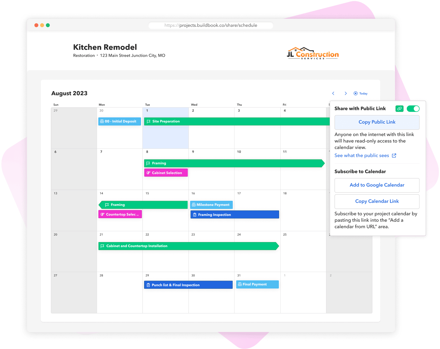 Simple Construction Scheduling Software BuildBook